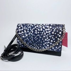 Kate Spade Convertible Crossbody Shoulder Bag Purse Black  Multi-Color Dots NWT